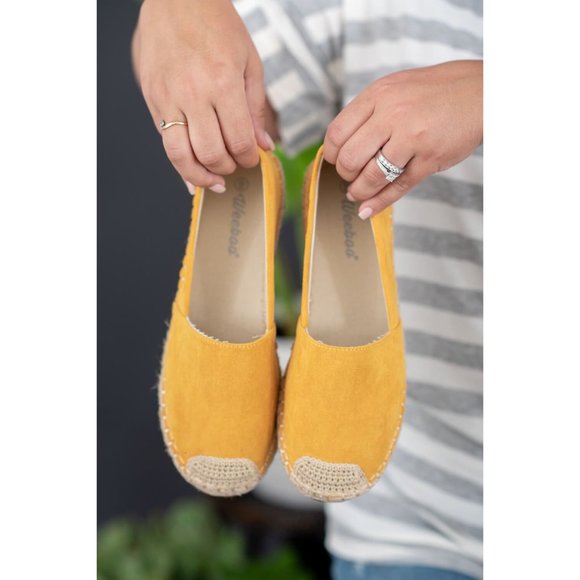 SALE! Espadrille Slip-On Flats in Yellow - Picture 9 of 11